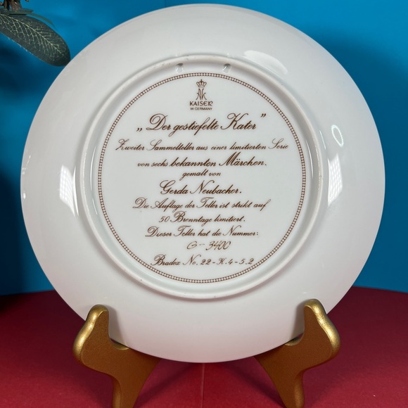 Kaiser West Germany Porcelain Classic Fairy Tales Collectors Plate Puss In Boots - Picture 5 of 12